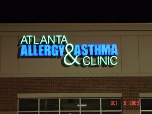 Atlanta Outdoor Signs & Exterior Signs client specific atlanta allergy lighted outdoor sign 300x225